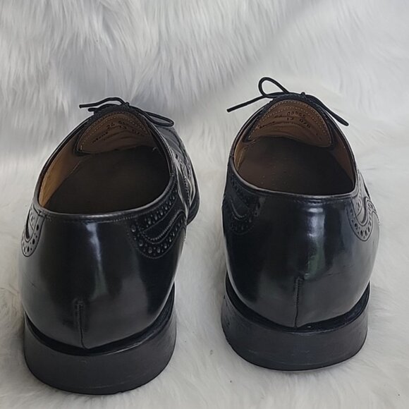 JOHNSTON & MURPHY Black Leather Wingtip Lace Up Oxford Office Formal Shoes 13D/B main image 6